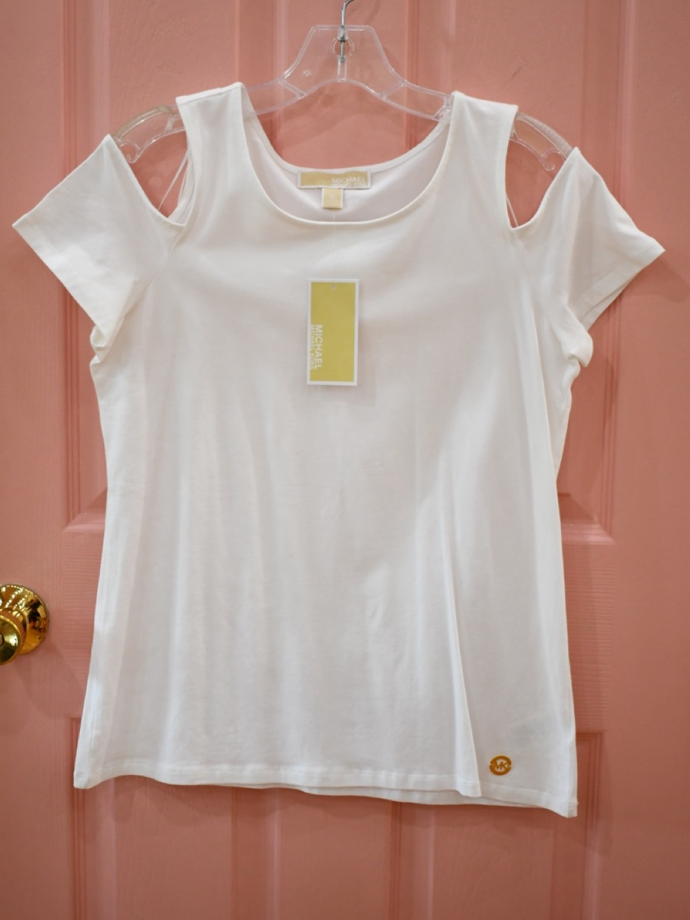 NWT✨ MICHAEL Michael Kors White Cold-Shoulder Tee